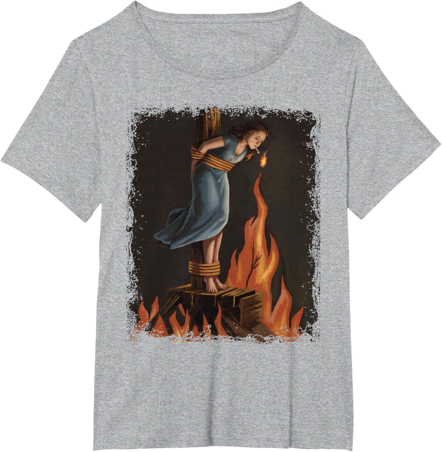 Witch Lighting Cigarette With Flames Occult Unholy Feminist T-Shirt - lunas-mystic-emporium.com Witch Lighting Cigarette With Flames Occult Unholy Feminist T-Shirt