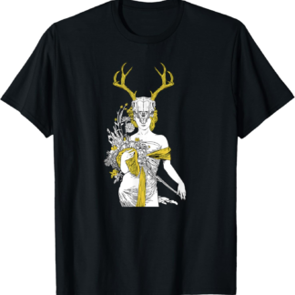 Witch T-shirt - Village Witch Pagan Wicca Deer Skull T-Shirt
