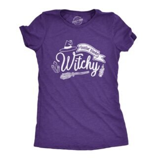 Womens Feelin Kinda Witchy T Shirt Funny Halloween Witch Tee