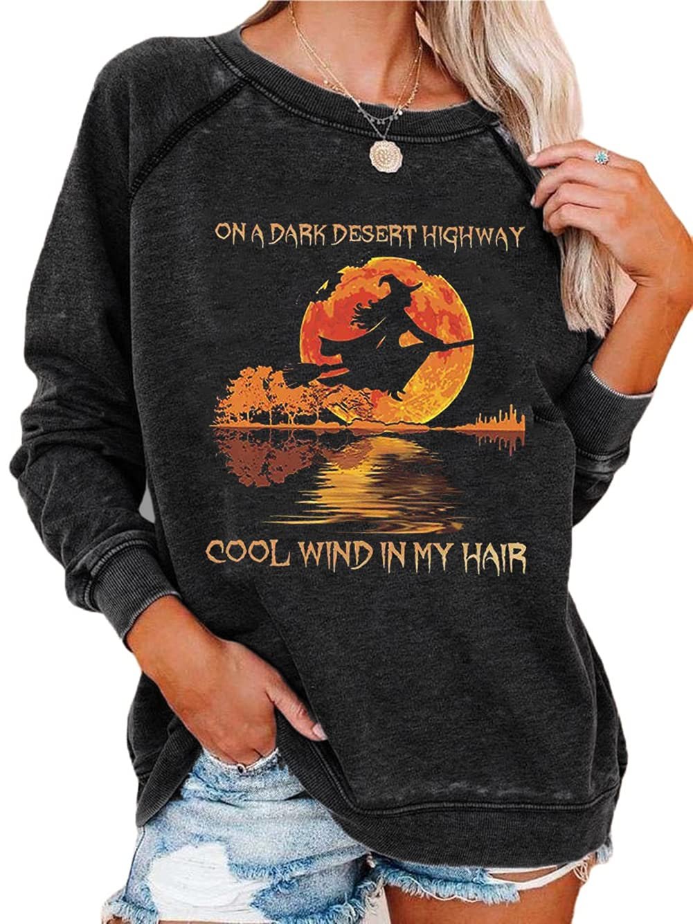 Womens Long Sleeve Shirt Pullover Tops Loose Casual Crewneck T-Shirt Lightweight Sweatshirt - lunas-mystic-emporium.com Womens Long Sleeve Shirt Pullover Tops, Loose Casual Crewneck T-Shirt Lightweight Sweatshirt