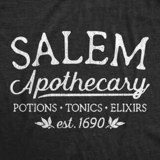 Womens Salem Apothecary T Shirt Funny Halloween Witch Graphic Novelty Tee