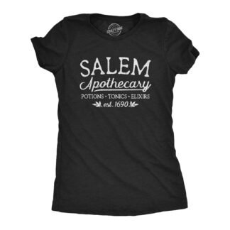 Womens Salem Apothecary T Shirt Funny Halloween Witch Graphic Novelty Tee