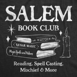 Womens Salem Book Club T Shirt Funny Halloween Witchcraft Joke Tee for Ladies