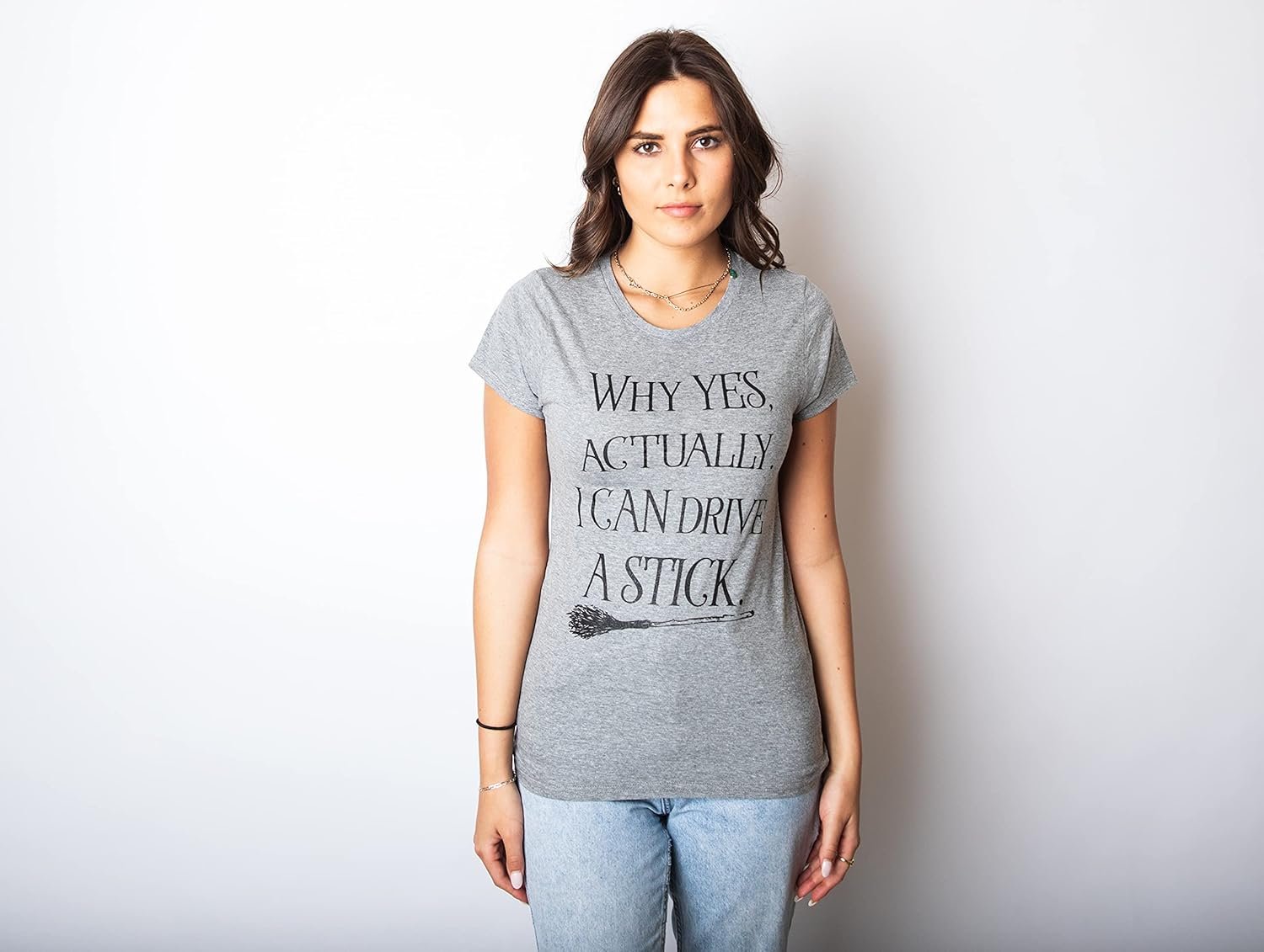 Womens Why Yes I Can Drive A Stick Funny Halloween Witch Sarcastic Cute T Shirt - lunas-mystic-emporium.com Womens Why Yes I Can Drive A Stick Funny Halloween Witch Sarcastic Cute T Shirt