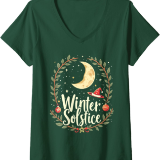 Womens Winter Solstice Yule Pagan V-Neck T-Shirt