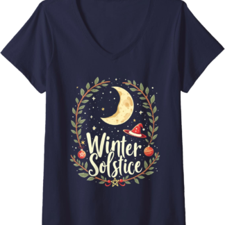 Womens Winter Solstice Yule Pagan V-Neck T-Shirt