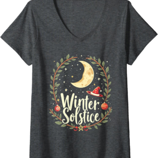 Womens Winter Solstice Yule Pagan V-Neck T-Shirt