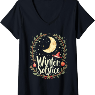 Womens Winter Solstice Yule Pagan V-Neck T-Shirt
