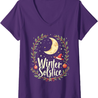 Womens Winter Solstice Yule Pagan V-Neck T-Shirt