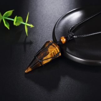 XIANNVXI Healing Crystal Stone Pointed Necklace Adjustable Black Rope Natural Gemstone Pendant Necklaces Jewelry for Men Women - lunas-mystic-emporium.com XIANNVXI Healing Crystal Stone Pointed Necklace Adjustable Black Rope Natural Gemstone Pendant Necklaces Jewelry for Men Women