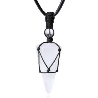 XIANNVXI Healing Crystal Stone Pointed Necklace Adjustable Black Rope Natural Gemstone Pendant Necklaces Jewelry for Men Women - lunas-mystic-emporium.com XIANNVXI Healing Crystal Stone Pointed Necklace Adjustable Black Rope Natural Gemstone Pendant Necklaces Jewelry for Men Women