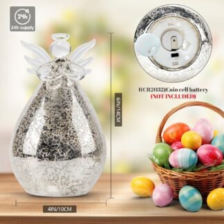 XINIYUGGR Lighted Angel Statue Night Light - LED Light Glass Statue Table Lamp Home Decor Christmas Decorations