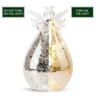 XINIYUGGR Lighted Angel Statue Night Light - LED Light Glass Statue Table Lamp Home Decor Christmas Decorations