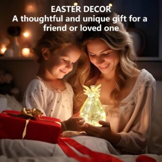 XINIYUGGR Lighted Angel Statue Night Light - LED Light Glass Statue Table Lamp Home Decor Christmas Decorations