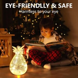 XINIYUGGR Lighted Angel Statue Night Light - LED Light Glass Statue Table Lamp Home Decor Christmas Decorations