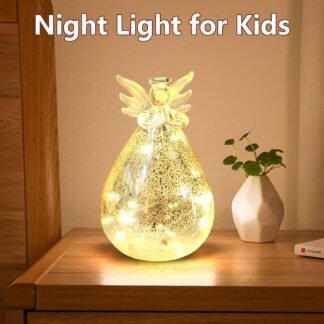 XINIYUGGR Lighted Angel Statue Night Light - LED Light Glass Statue Table Lamp Home Decor Christmas Decorations