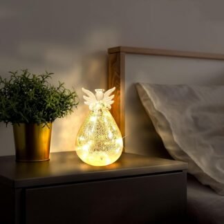 XINIYUGGR Lighted Angel Statue Night Light - LED Light Glass Statue Table Lamp Home Decor Christmas Decorations