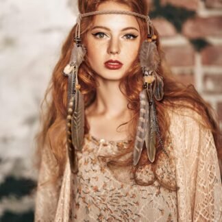 XunYee Feather Hippie Headband for Women - Indian Feather Hair Accessories for Costume Classic Style - lunas-mystic-emporium.com XunYee Feather Hippie Headband for Women - Indian Feather Hair Accessories for Costume (Classic Style)