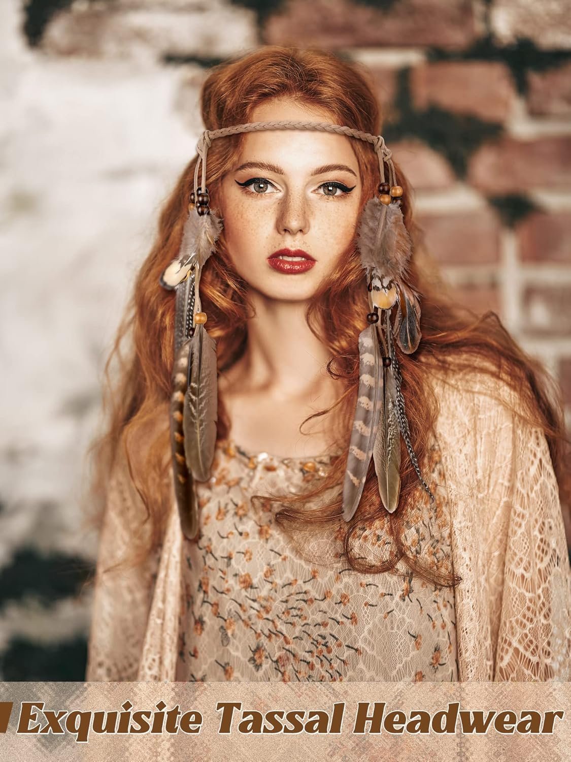 XunYee Feather Hippie Headband for Women - Indian Feather Hair Accessories for Costume Classic Style - lunas-mystic-emporium.com XunYee Feather Hippie Headband for Women - Indian Feather Hair Accessories for Costume (Classic Style)