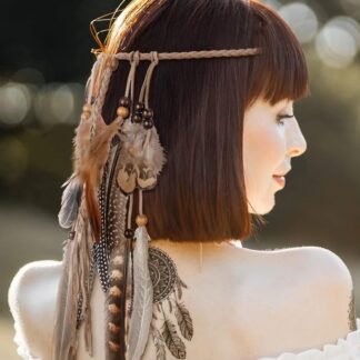 XunYee Feather Hippie Headband for Women - Indian Feather Hair Accessories for Costume Classic Style - lunas-mystic-emporium.com XunYee Feather Hippie Headband for Women - Indian Feather Hair Accessories for Costume (Classic Style)
