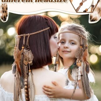 XunYee Feather Hippie Headband for Women - Indian Feather Hair Accessories for Costume Classic Style - lunas-mystic-emporium.com XunYee Feather Hippie Headband for Women - Indian Feather Hair Accessories for Costume (Classic Style)