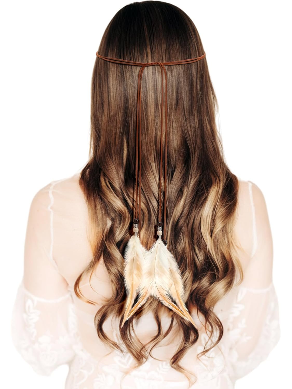 XunYee Feather Hippie Headband for Women - Indian Feather Hair Accessories for Costume Classic Style - lunas-mystic-emporium.com XunYee Feather Hippie Headband for Women - Indian Feather Hair Accessories for Costume (Classic Style)