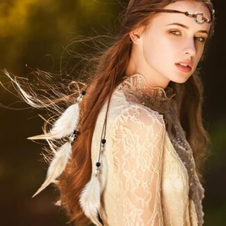 XunYee Feather Hippie Headband for Women - Indian Feather Hair Accessories for Costume Classic Style - lunas-mystic-emporium.com XunYee Feather Hippie Headband for Women - Indian Feather Hair Accessories for Costume (Classic Style)