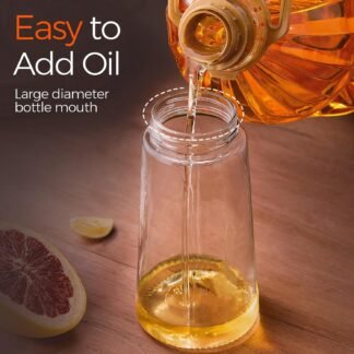 YARRAMATE 16oz/470ml Glass Olive Oil Sprayer for Cooking with Stickers, 2 in 1 Oil Dispenser for Kitchen Gadgets, Food Grade Premium Spray Bottle for Salad, Frying, BBQ (Creamy...