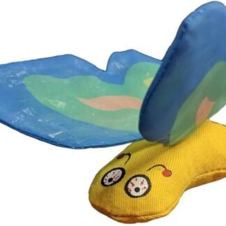 Yeowww! Duckyworld 100% Organic Flower Leaf Catnip Cat Toy Butterflies (1 Toy, Blue)