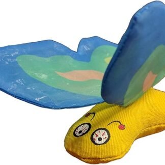 Yeowww! Duckyworld 100% Organic Flower Leaf Catnip Cat Toy Butterflies (2 Toys, Blue)