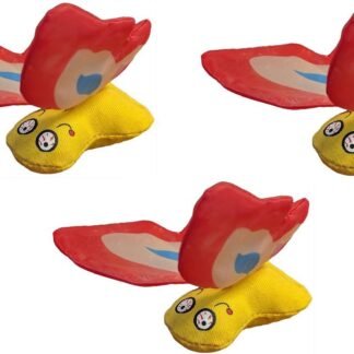 Yeowww! Duckyworld 100% Organic Flower Leaf Catnip Cat Toy Butterflies (3 Toys, Red)
