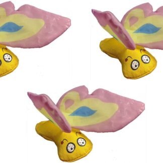 Yeowww! Duckyworld 100% Organic Flower Leaf Catnip Cat Toy Butterflies (3 Toys, Purple)