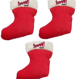 YEOWWW! Duckyworld 100% Organic Flower Leaf Catnip Cat Toy Christmas 3 Stockings