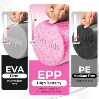 Yes4All High-Density EPP Round Back Roller Foam, Exercise Foam Roller for Yoga, Pilates & Stretching - 12, 18, 24, 36 inch