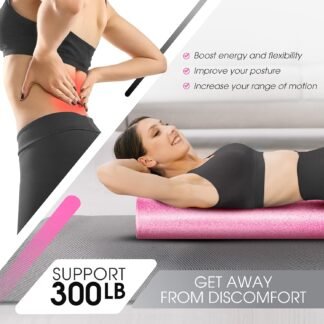 Yes4All High-Density EPP Round Back Roller Foam, Exercise Foam Roller for Yoga, Pilates & Stretching - 12, 18, 24, 36 inch