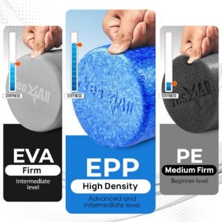 Yes4All High-Density EPP Round Back Roller Foam, Exercise Foam Roller for Yoga, Pilates & Stretching - 12, 18, 24, 36 inch