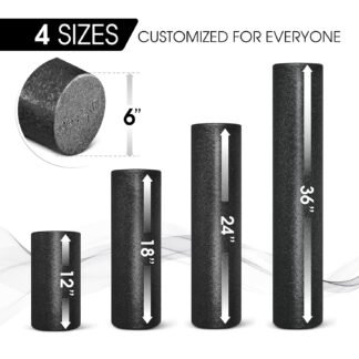 Yes4All High-Density EPP Round Back Roller Foam, Exercise Foam Roller for Yoga, Pilates & Stretching - 12, 18, 24, 36 inch