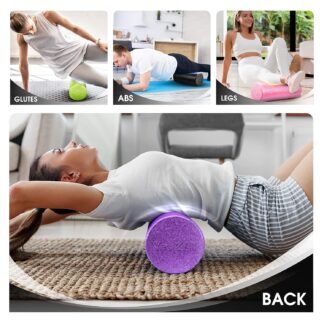 Yes4All High-Density EPP Round Back Roller Foam, Exercise Foam Roller for Yoga, Pilates & Stretching - 12, 18, 24, 36 inch