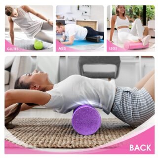 Yes4All High-Density EPP Round Back Roller Foam, Exercise Foam Roller for Yoga, Pilates & Stretching - 12, 18, 24, 36 inch