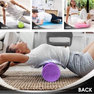 Yes4All High-Density Foam Roller for Back Pain Relief, Yoga, Exercise, Physical Therapy, Muscle Deep Tissue Massage 12-18-24-36 - Black - 18 Inches