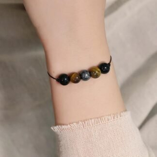 yfstyle Crystal Healing Stones Bracelets for Women & Men - Amethyst Anxiety Protection Bracelets - Natural Gemstones Jewelry Gifts