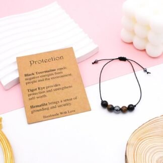 yfstyle Crystal Healing Stones Bracelets for Women & Men - Amethyst Anxiety Protection Bracelets - Natural Gemstones Jewelry Gifts