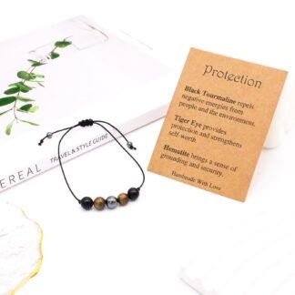 yfstyle Crystal Healing Stones Bracelets for Women & Men - Amethyst Anxiety Protection Bracelets - Natural Gemstones Jewelry Gifts