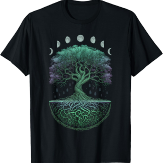 Yggdrasil Norse Tree Of Life Viking Celtic Moon Phases T-Shirt