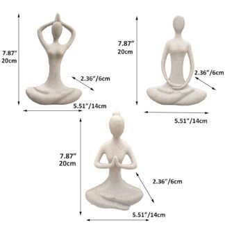 Yoga Figure Figurine Ornament for Home, Zen Buddhist Namaste Yoga Statue Sculpture Indoor & Outdoor Decor for Birthday Mothers Day