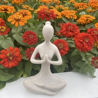 Yoga Figure Figurine Ornament for Home, Zen Buddhist Namaste Yoga Statue Sculpture Indoor & Outdoor Decor for Birthday Mothers Day