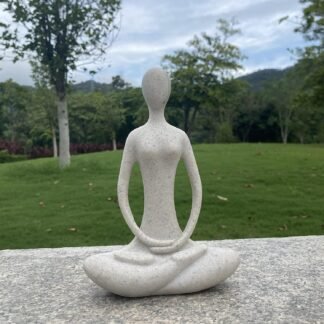 Yoga Figure Figurine Ornament for Home, Zen Buddhist Namaste Yoga Statue Sculpture Indoor & Outdoor Decor for Birthday Mothers Day