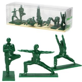 Yoga Joes Series 1 Green Toy Soldiers, Set of 9 Army Men Yoga Pose Figurines - Decor for Desk, Office, Classroom, Home, or Studio - Zen Meets GI Joe - Gifts for Teachers, Yogis,...