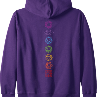 Yogi Back Print Chakras Aligned Yoga Lover Zip Hoodie - lunas-mystic-emporium.com Yogi Back Print Chakras Aligned Yoga Lover Zip Hoodie