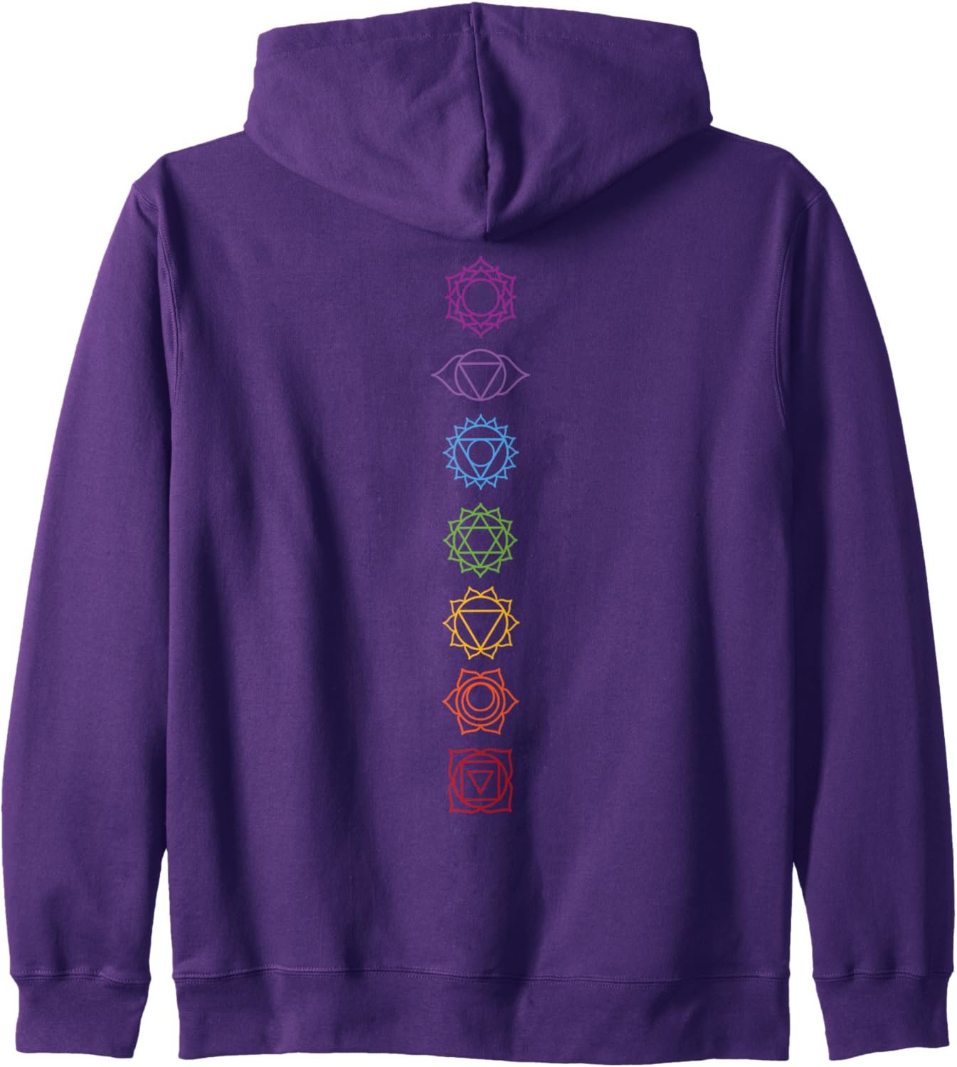 Yogi Back Print Chakras Aligned Yoga Lover Zip Hoodie - lunas-mystic-emporium.com Yogi Back Print Chakras Aligned Yoga Lover Zip Hoodie
